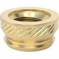 Bsc Preferred Tapered Heat-Set Inserts for Plastic 10-24 Thread Size 0.15 Installed Length Brass, 50PK 93365A312